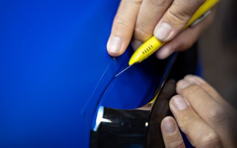 Satin Wave Blue Model S - Full vehicle color-change vinyl wrap and matte ceramic coating