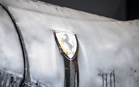 Grey Ferrari 812 Superfast - Full carbon fiber engine bay trim upgrades and Ceramic Coating