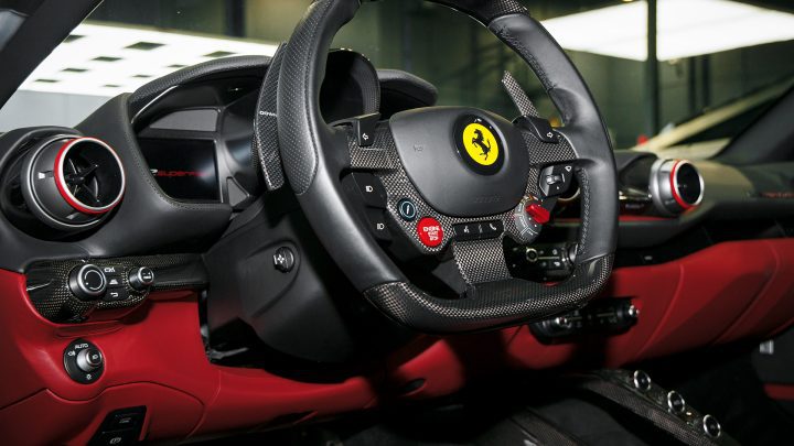 Grey Ferrari 812 Superfast - Full carbon fiber engine bay trim upgrades and Ceramic Coating