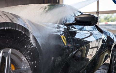 Grey Ferrari 812 Superfast - Full carbon fiber engine bay trim upgrades and Ceramic Coating