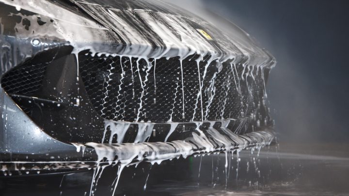Grey Ferrari 812 Superfast - Full carbon fiber engine bay trim upgrades and Ceramic Coating