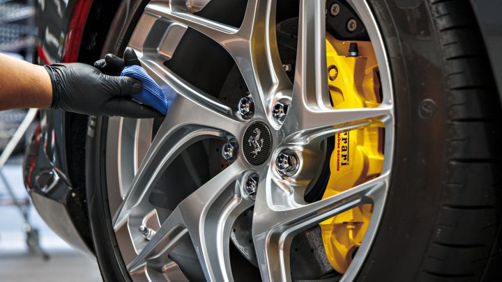Grey Ferrari 812 Superfast - Full carbon fiber engine bay trim upgrades and Ceramic Coating