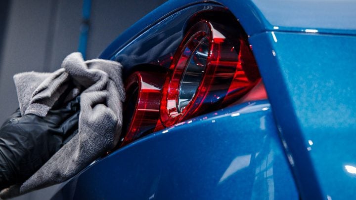 Blue Ferrari 812 Superfast - Full carbon fiber engine bay trim upgrades and Ceramic Coating