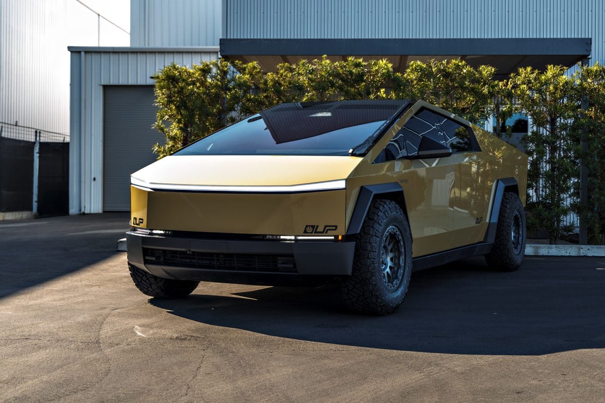 The Tesla Cybertruck Reimagined in FlexiShield Dune: Bold Protection Meets Desert-Toned Style