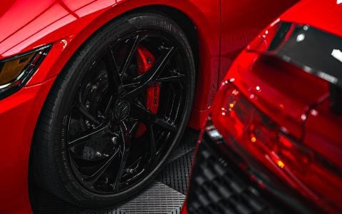 Honda NSX / Audi R8 Duo - XPEL Ultimate Plus PPF on front carbon fiber lip