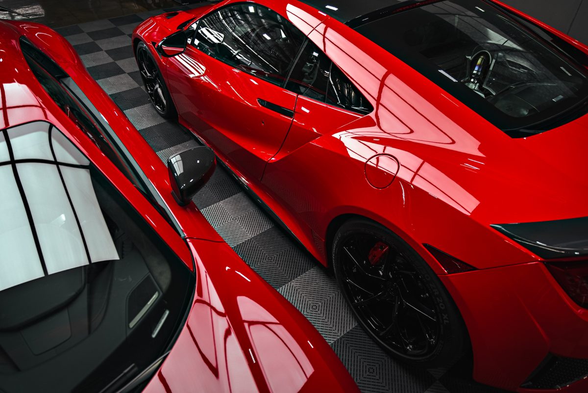 Honda NSX / Audi R8 Duo - XPEL Ultimate Plus PPF on front carbon fiber lip