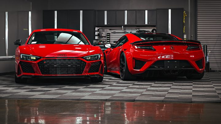 Honda NSX / Audi R8 Duo - XPEL Ultimate Plus PPF on front carbon fiber lip