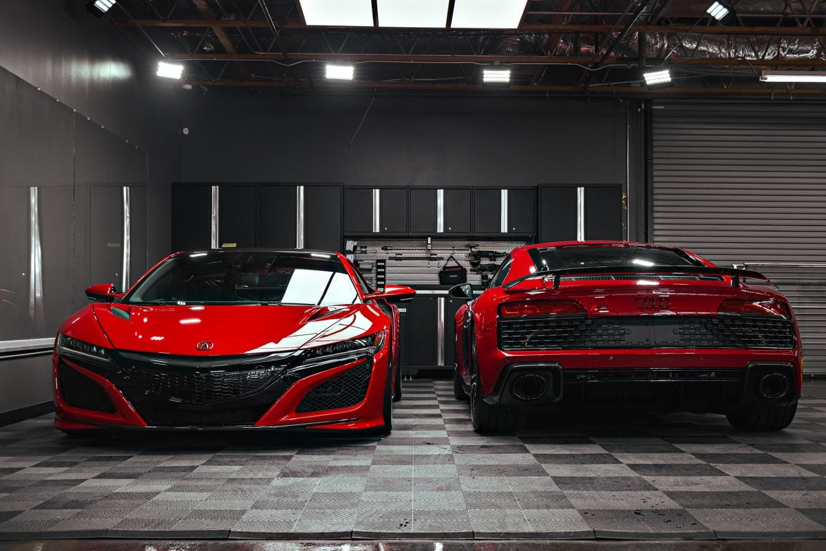 Honda NSX / Audi R8 Duo – XPEL Ultimate Plus PPF on front carbon fiber lip