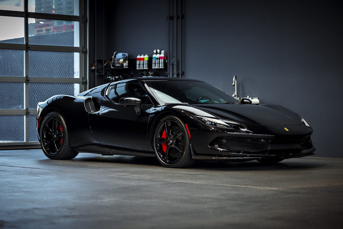 Black Ferrari 296 GTB – XPEL Ultimate Plus PPF and Nano-ceramic window tint