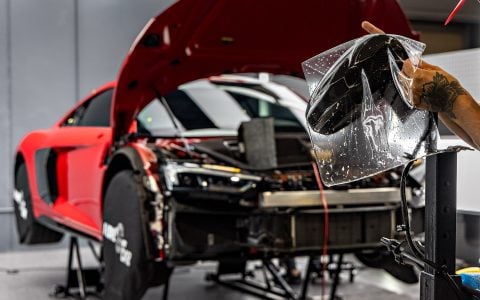 Red Audi R8 V10 - Paint correction, PPF, Windshield protection and More