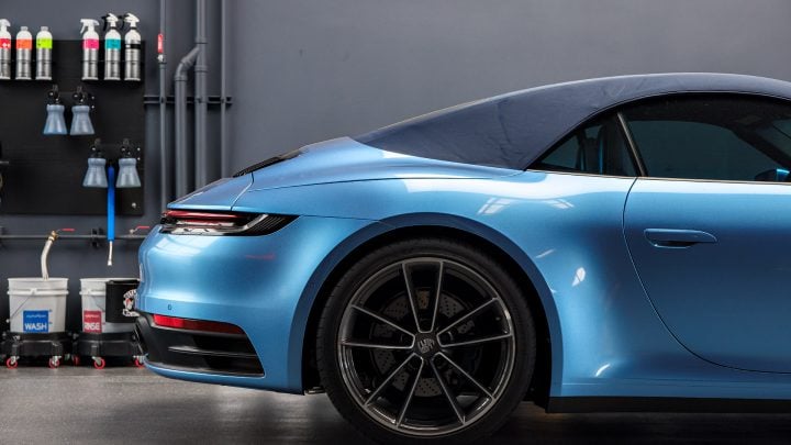 Porsche 911 Carrera 4S - Full vehicle color-change vinyl wrap, ceramic coating, paint machine polishing and more