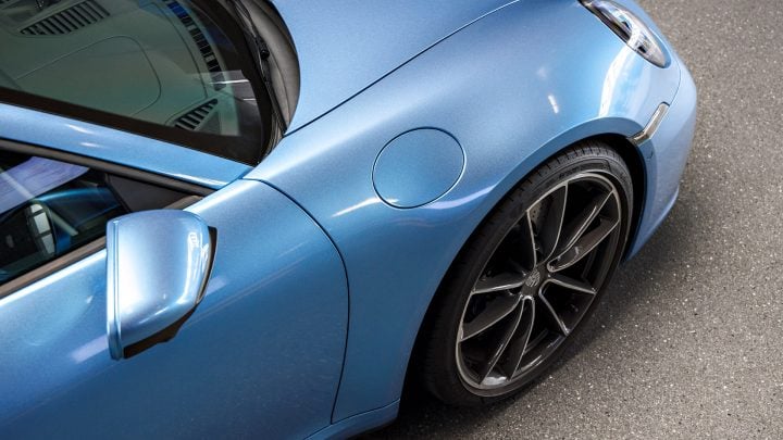 Porsche 911 Carrera 4S - Full vehicle color-change vinyl wrap, ceramic coating, paint machine polishing and more