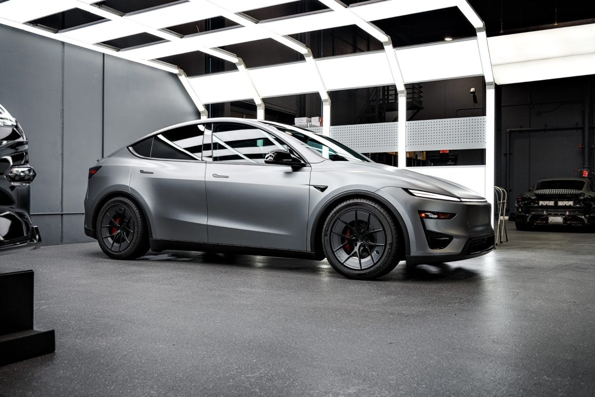 Stealth Quicksilver Tesla Model Y Performance – Full Vehicle XPEL Stealth PPF, Window Tint and Unplugged Performance Wheels
