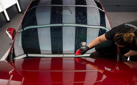 Tesla Model X Plaid - XPEL Windshield Protection Film (WPF), Unplugged Performance BBK and UP-05 wheels 7 BPAS Mike McDonald Tesla Model X PPF Windshield PF UP BBK UP05 1920px (7)