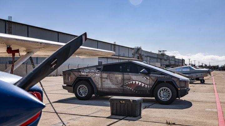 Featured image for We Gave Salomondrin’s Cybertruck A Custom WWII-Era Fighter Plane Inspired Wrap