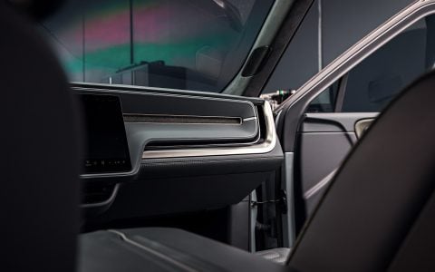 Limestone Rivian R1S: Full-Vehicle XPEL Ultimate Plus PPF, Prime XR Plus Ceramic Tint, and Matte Black Emblems at Bulletproof Auto Spa 16 BPAS Rivian F1S Paint Protection Film 1920px (12)