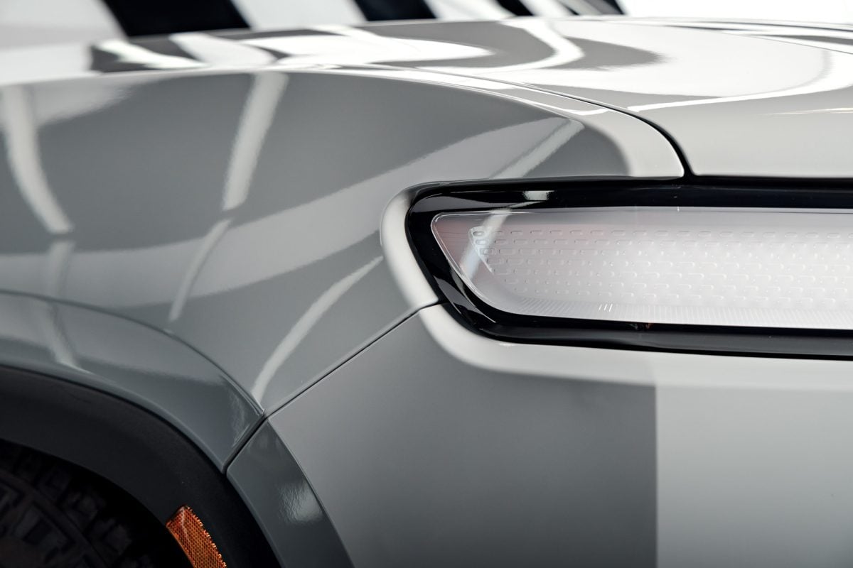 Limestone Rivian R1S: Full-Vehicle XPEL Ultimate Plus PPF, Prime XR Plus Ceramic Tint, and Matte Black Emblems at Bulletproof Auto Spa 1 BPAS Rivian F1S Paint Protection Film 1920px (9)