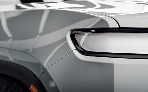 Limestone Rivian R1S: Full-Vehicle XPEL Ultimate Plus PPF, Prime XR Plus Ceramic Tint, and Matte Black Emblems at Bulletproof Auto Spa 13 BPAS Rivian F1S Paint Protection Film 1920px (9)